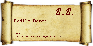 Bráz Bence névjegykártya